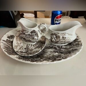 Vintage brown Ridgway of Staffordshire England dishes in dexcellent condition